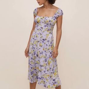 ASTR the Label Bonjour Midi Dress Cap Sleeve Button Down